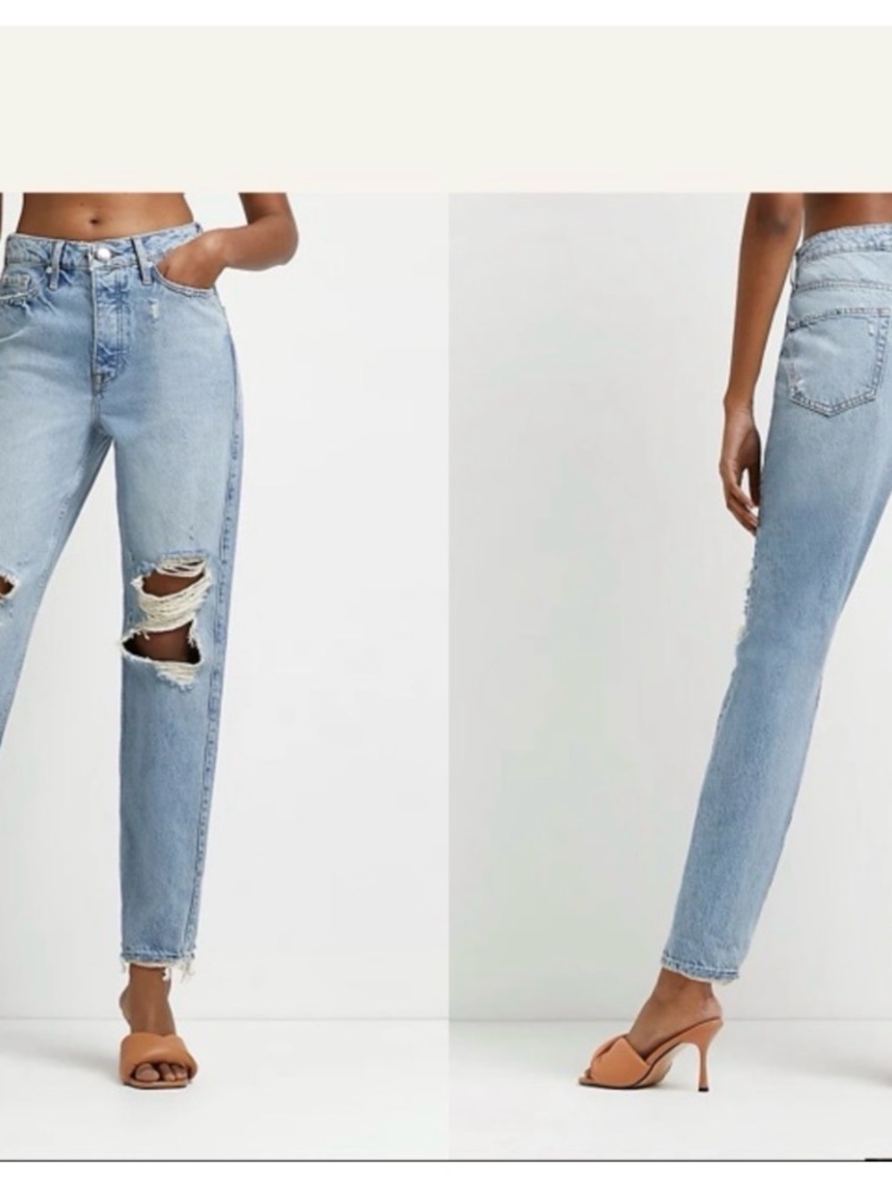 River Island Extra Long High Rise Mom Jeans NWT